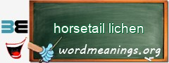 WordMeaning blackboard for horsetail lichen